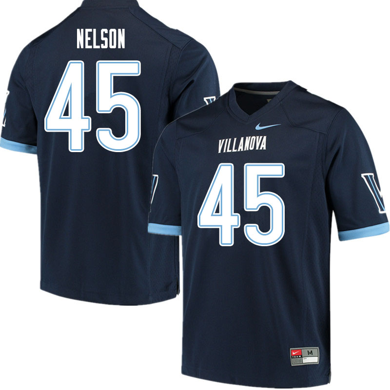 Men #45 Jordan Nelson Villanova Wildcats College Football Jerseys Sale-Navy